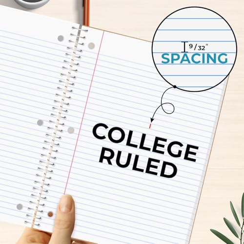Rosmonde 3 Subject Notebook College Ruled, 6 Pack, 150 Sheets (300 Pages)