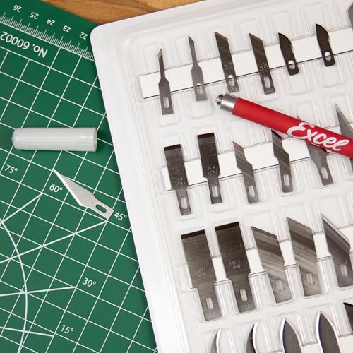 Excel Blades Super Deluxe Precision Craft Knife Bulk Set – Hobby Knife Set with 46 Sharp Blades, Precision Cutting Tools, and Craft Knife – Made in the USA