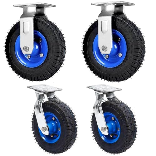MXXADHPL Heavy Duty Trolley Casters - 2 Swivel & 2 Fixed Wheels, 6/8/10 Inch Replacement Foot Casters for Industrial Transport & Furniture - Reliable Mobility Solutions