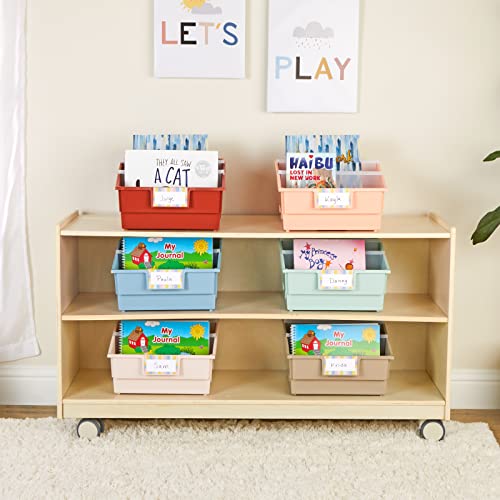 Really Good Stuff Picture Book Classroom Library Bins with Dividers, 6-Pack