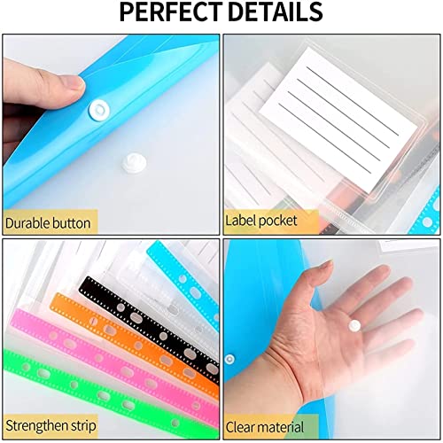 Document Bag 2 PCS A4 Size Plastic File Folders Wallets Colorful Document Files Envelope Bags for School Office Home Supplies Document Holder (Color : White)