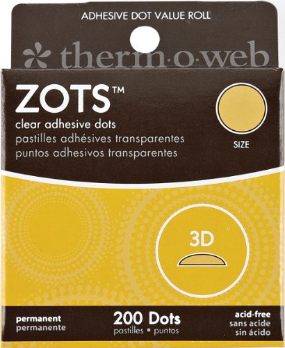 3 Set of 3 Pack - Thermoweb Zots Clear Memory Adhesive Dots, 3-D, 200 per Pack
