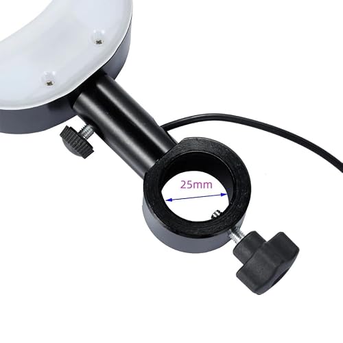 Microscope Accessories Kit Microscope Ring Light Industrial Electronic Video Microscope Adjustable Brightness LED Light Source Large Field of View and Large Area Illuminator Microscope Slides
