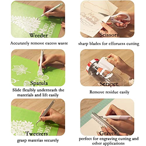 XDSRFVW Craft Vinyl Weeding Set Dried Flower Basic Handmade Tools DIY Kit Silhouettes Cameos Lettering
