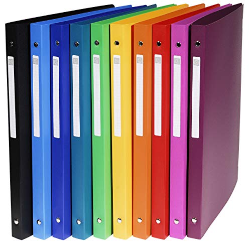 Exacompta - Ref. 51299E - Box of 20 Flexible Binders with OPAK Label - 4 Round Rings 15 mm Diameter - 20 mm Spine - External Dimensions 32 x 25 cm - A4 File Format - Assorted Colors