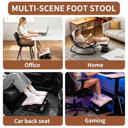 Foot Rest for Under Desk at Work, Detachable Soft Cushion pad, Adjustable