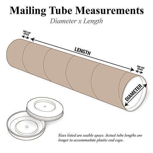 Partners Brand PP6060KHD Jumbo Mailing Tubes, 6" x 60", Kraft (Pack of 10)