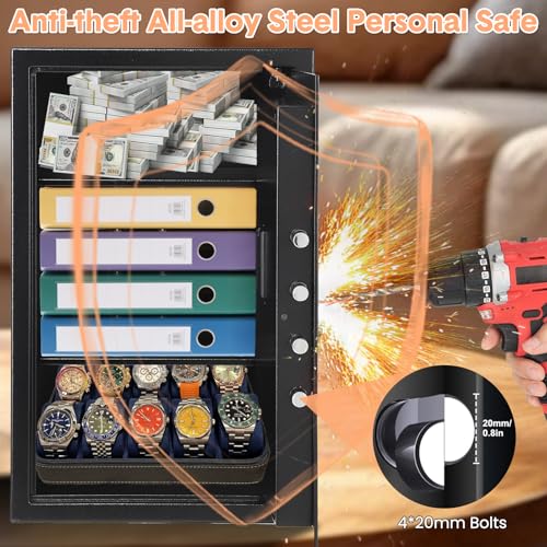 Garvee Secure Wall Paint - Heavy Duty Steel, Fireproof & Waterproof - Double Key and Digital Lock - Ideal for Money, Jewellery, Documents, Passports - Size FD-2535HC 600×380×310mm