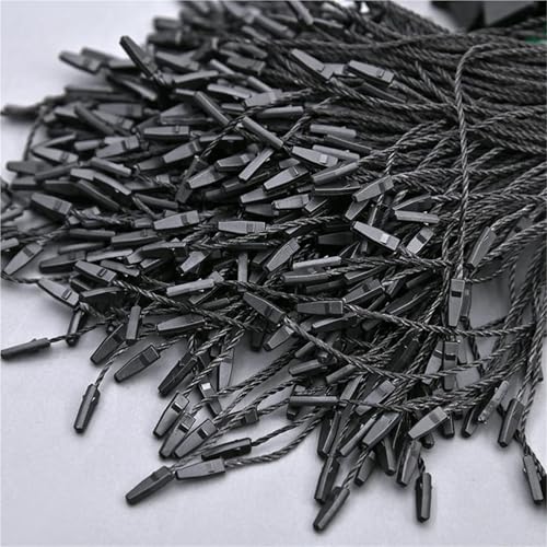 Hang Tag String 3000 PCS Plastic Tag 20cm Black White Hang Polyester Rope String Snap Lock Pin Loop Tie Fasteners for Garment Bag Tags Cards(Square White)