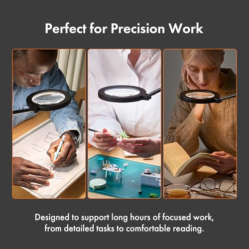cogylight LED Desk lamp with Clamp, Magnifying Glass