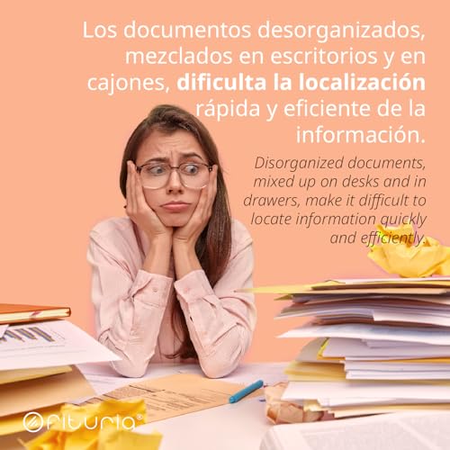 A4 Cardboard Subfolders, Paper Filing Folders 180 g, File Folder for Documents, Pack of 50 Coloured Office Subfolders for Filing and Sorting Papers – Ofituria (Red)