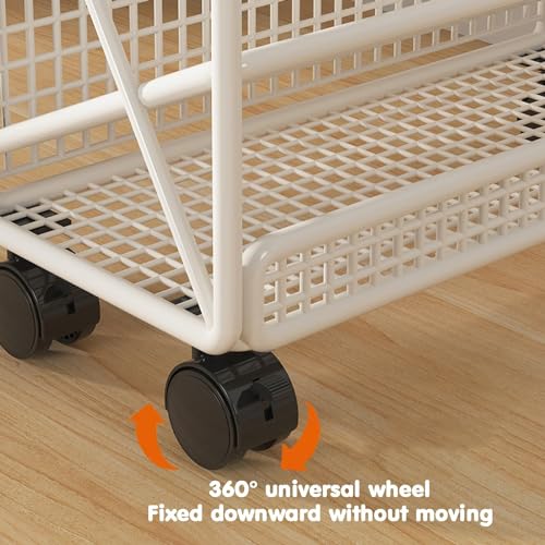 Preferspace Book cartMovable Bookshelf 5 Tier Rolling Utility cart Rolling Book cart with Slanted Shelves for Offices, Classrooms, Libraries, Study Rooms,A