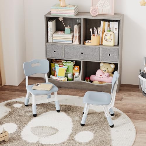 Adjustable Kids Chairs Set of 2, 3-Level Height Toddler Chairs for Ages 2-8