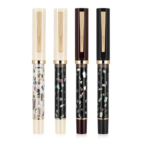 OFWAX Colorful Pearl Shell Fountain Pen F EF Nib Ink Calligraphy Pens Stationery School Office Supplies Student Gift(05,F 0.5mm)