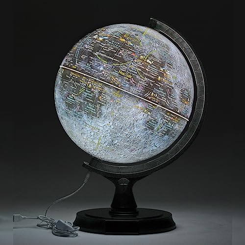 Mapsoft Prime Illuminated Gray Moon Globe, 30cm/12", MI-30