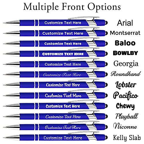 PFCNYMUA Up to 500 Personalized Pens Bulk 150 Custom Ballpoint Pens with Business Name Message Logo, Customized Engraved Pens with Stylus (Medium Point, Black Ink, 156 Pcs)