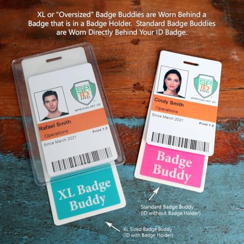 Bulk 20 Pack - Hablo Español Badge Buddy - Vertical Bilingual ID Backer for Spanish Speaking Staff - Heavy Duty Double Sided XL Badge Identifier for Retail, Hospital & Warehouse (Blue)