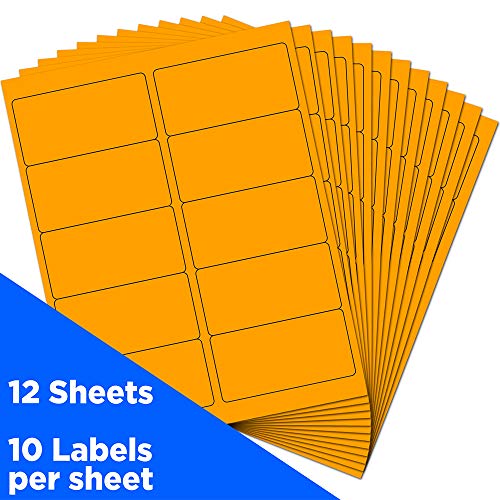 JAM PAPER Shipping Address Labels - Standard Mailing - 2 x 4 - Neon Fluorescent Orange - 20 Packs of 120