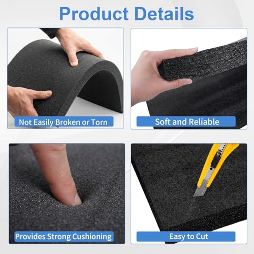 3 Pack Polyethylene Foam Sheets, 54 x 15-3/4 x 2 Inch Case Inserts