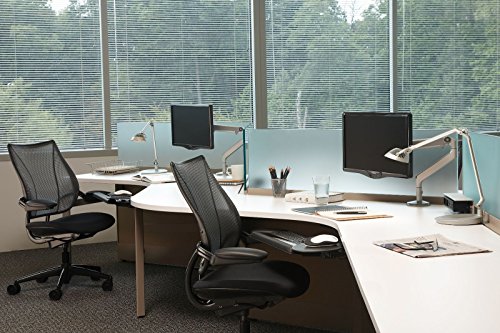 Humanscale Element Vision LED Light: Element Desktop Base - Arctic White (high Gloss)