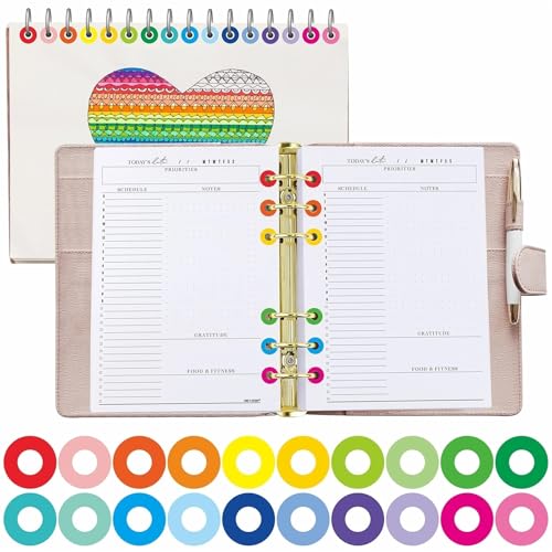 Hole Reinforcement Stickers 12000 Patch Hole Stickers, 20 Color Designs Paper Hole Guard Colorful Self-Adhesive Perforated Punch Patch Circle Labels