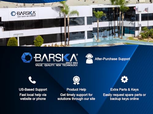 Barska 50 Key Lock Box with Glass Door – Key Cabinet & Adjustable Numbered Hooks, Labeled Shelves, Colored Key Tags, Wall Mount, Solid Steel, Gray Secure Key Organizer - key organizer wall mount