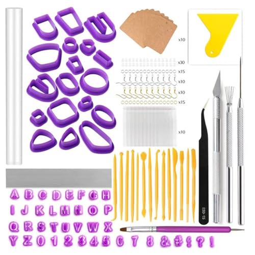 QVEZPRYX Clay Earring Tool Cutter Molds 181 Sets of DIY Make Colorful Accessories