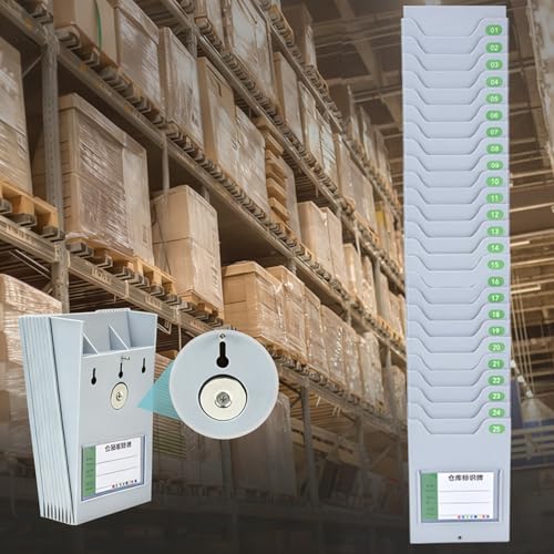 RENLXFI High Capacity Attendance Card Holder, Out Time Card Rack - Holds Up to 13cm Cards for School Workshop Warehouse Small Businesses(25 Pocket)