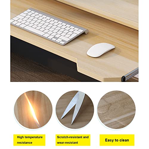 Computer Desk Keyboard Tray Shelf - Under Desk Sliding, Wooden Desk Extender Tray 54/60/70 Cm, With Slide, Pull Out Keyboard Platforms Keyboard Drawer Height Adjustable.A-teak-60*30 cm(24*12 Inch)
