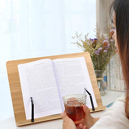 Reading Stand Adjustable Bamboo Book Stand Foldable Desktop Reading Holder