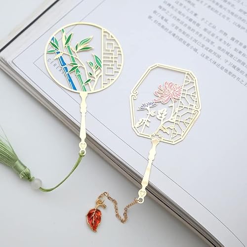 Bookmarks Literary Brass Hollow Metal Bookmark Gold-Plated Enamel