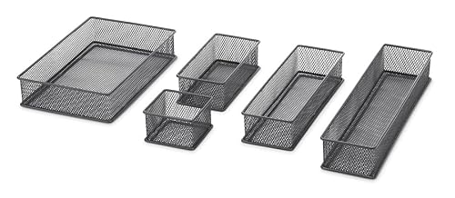 Whitmor Metal Mesh Drawer Organizer 5 Pcs/Set, Total 6 Sets, 30 Pcs