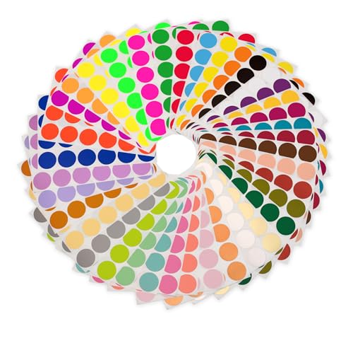 ChromaLabel Assorted Dot Stickers, 3/4 Inch, 912/Pack