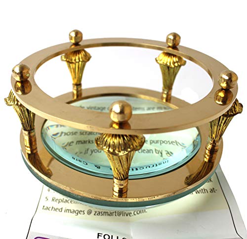 Magnifying Glass Nautical Map Reader Handmade Authentic Royal Design Magnifier Vintage Home & Office Table Decorative Marine Brass