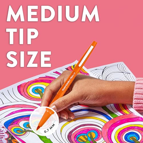 Paper Mate Flair Felt Tip Pens | Medium Point (0.7 mm) Marker Pens | Magenta Red Pens | for WritingMarkingDrawing & Sketching | 12 Count