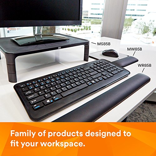 3M Precise Mouse Pad with Gel Wrist Rest, 8.4 in x 8.8 in, Black