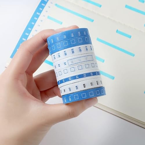 VIAENKFG Daily Month Week Plan Decorative Adhesive Tape DIY Scrapbooking Sticker Label