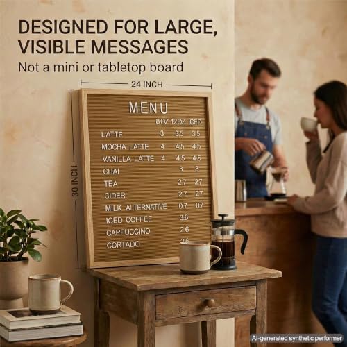 24 x 30 Inch Cappuccino Felt Letter Board for Menus and Price Lists