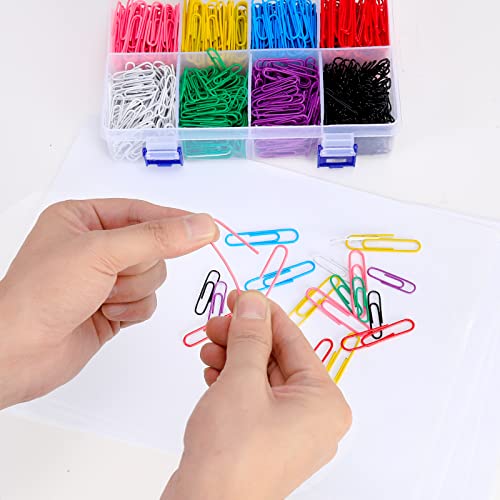 1000 Pcs Large and Medium Paper Clips 2 Inch 1.3 Inch Coated Paper Clips
