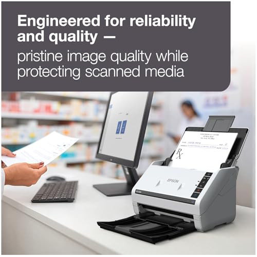 Epson DS-530X Color Duplex Desktop Document Scanner, up to 45 ppm, USB Connectivity, 100-Page Auto Document Feeder (ADF), Twain and ISIS Drivers