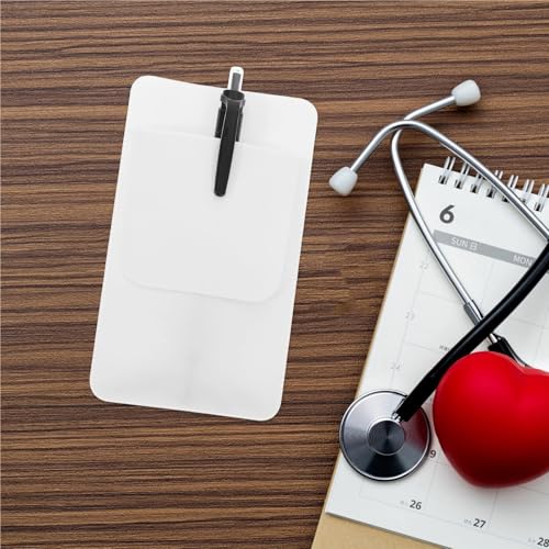 Yiodauh pocket protector 60pcs PVC Pen Case Pocket Protector For Lab Coats Nurse Doctors Pens Shirt Medical Holder White Soft Stain Prevention