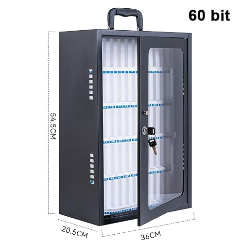 Cold Rolled Steel Pocket Chart Storage Cabinet, Classroom Cell Phone Storage Cabinet w/Portable Handle, Key Lock & Handwritten Tags,Cell Phone Storage Station Lockers for Office School Factory