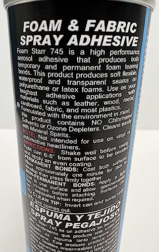 Foam Starr 745 Foam and Fabric Spray Glue Adhesive 12 oz. - 1 case/12 cans per case.
