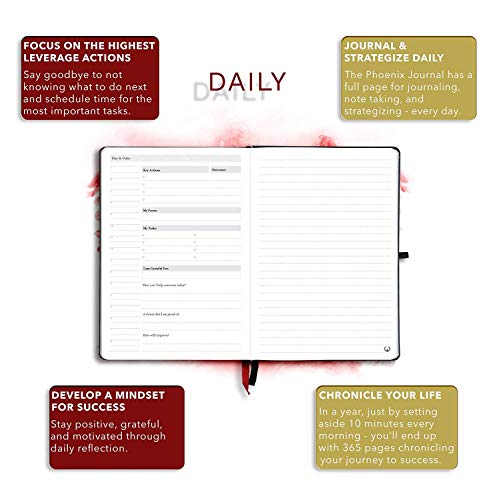 The Phoenix Journal - Quarterly Goal Planner, Daily Planner Journal & Organizer for Goal Setting, Productivity & Focus - Undated 12 Week Planner, Weekly & Monthly Planning, Habit Tracking - Hardcover (Classic)