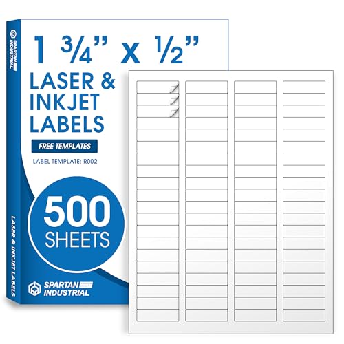 1.75" X 0.5" Matte White Return Address Labels (500 Sheets, 40000 Stickers)