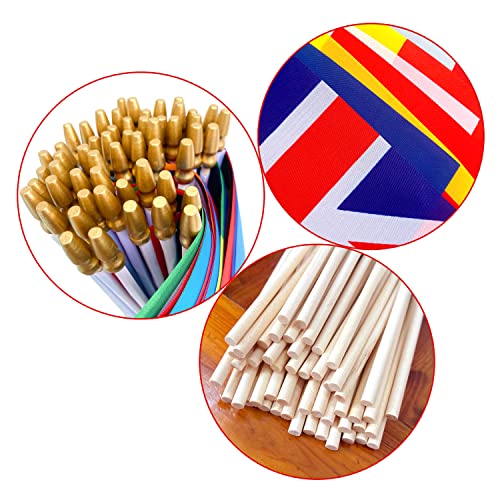 LoveVC Europe European 48 Countries Flags Set on Wood Stick Small Mini Hand Held Flag,5x8 Inch