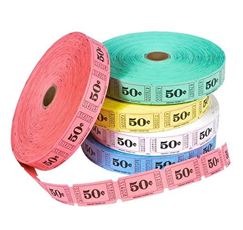 0.50 Single Ticket Rolls, Case of 20