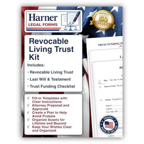 Revocable Living Trust Kit – Revocable Living Trust + Pour-Over Will + Trust Funding Checklist – Attorney-Drafted Templates with Instructions