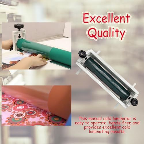 Banfluxion 30" Cold Laminator Machine All Metal Desktop Laminator with Hand Crank Pressure, Foldable Work Table & Adjustable Roller Portable Cold Roll Laminating for Posters/Photos/Artworks