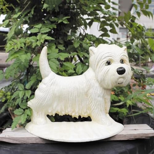 Solid Iron Dog Door Stopper for Door Gap 5-10mm, White Weighted Door Holder for Bottom of Door, Weight 6.6lb